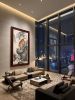 Hand-Painted Silk Gongbi Tiger Mountain Landscape Wall Art | Oil And Acrylic Painting in Paintings by Dynasty Artisan. Item composed of wood and fabric in contemporary or eclectic & maximalism style