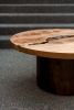 Maple Live Edge Round Coffee Table | Taijitu | Walnut Base | Tables by SAW Live Edge. Item made of walnut