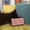 velvet DOGS ARE KIDS IN FUR COATS custom made toss pillow | Pillows by Mommani Threads. Item composed of fabric in contemporary or eclectic & maximalism style