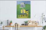 'Two Houses' oil painting by Scott Redden | Oil And Acrylic Painting in Paintings by Scott Redden. Item composed of linen & synthetic