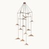 Emily V10 Pendant Light – Gold Semi-Matte | Chandeliers by MOSS Objects. Item made of oak wood with steel works with contemporary & modern style