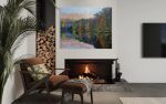 “Autumn Light” Original Textured Landscape Painting | Oil And Acrylic Painting in Paintings by Emily Newman Fine Art. Item works with contemporary & eclectic & maximalism style