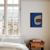 Blue Gold Leaf Abstract Art | Oil And Acrylic Painting in Paintings by Berezart. Item composed of canvas in minimalism or mid century modern style