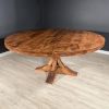 Round Heirloom Pedestal Table | Dining Table in Tables by Lumber2Love. Item composed of oak wood in mid century modern or contemporary style