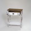 Solid Wood Bird Console Table – Hand-Painted Whitewashed Ent | Tables by Birds and Gardens Inc. Item in minimalism or contemporary style