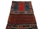 Antique Geometric Red and Blue Wool Kilim Bag Rug | Area Rug in Rugs by Rug and Kilim