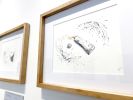 Wood Framed Black Ink Color Tube Drawing | Oil And Acrylic Painting in Paintings by NAMYOONSOOART. Item composed of wood and paper