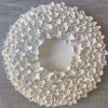 White wall sculpture on 12" round canvas, organic wall art | Wall Hangings by Natasha Kanevski. Item made of wood with canvas works with minimalism & contemporary style