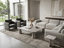 Coffee Table Modern Square Eros Silver Travertine , Handmade | Tables by Babil Stone. Item made of marble compatible with art deco and modern style