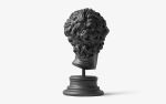 David Bust Painted in Black with Compressed Marble Powder | Sculptures by LAGU. Item composed of marble