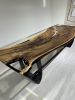Epoxy Resin Table Top, Clear Epoxy Resin Dining Wood Table | Dining Table in Tables by Tinella Collection. Item composed of oak wood and metal in boho or minimalism style