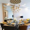 Murano Maple Leaves Chandelier in Cognac Glass Color | Pendants by Galilee Lighting. Item composed of metal and glass in modern style