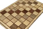 Vintage Gabbeh rug in Beige, Brown and Gray Square Geometric | Area Rug in Rugs by Rug and Kilim