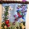 Ppainted Bunting | Tapestry in Wall Hangings by PEGGY OBERLIN/Bohograndmapeg/Story Tale Weaving. Item composed of birch wood and cotton in boho or contemporary style