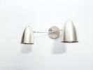 Bathroom Vanity Wall Double Sconce - Brushed Nickel Light | Sconces by Retro Steam Works. Item made of brass works with mid century modern & contemporary style