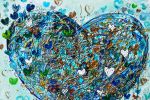 Heart of the Ocean — Original Textured Floral Painting | Oil And Acrylic Painting in Paintings by DaggArt. Item works with contemporary style