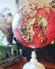 “World Map Globe Bright Pink Small” | Ornament in Decorative Objects by Kristjana S Williams. Item made of wood with synthetic
