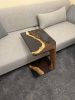 Epoxy Resin C Shape Coffee Table For Couch - Sofa Coffee Tab | Tables by Tinella Collection. Item composed of wood and synthetic in minimalism or contemporary style