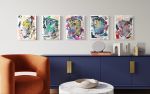 Red Collage Art | Mixed Media by NAMYOONSOOART. Item made of canvas