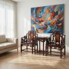 Legacy Imperial Ming Official Armchair Trio with Burl Inlay | Chairs by Dynasty Artisan. Item made of wood works with contemporary & eclectic & maximalism style