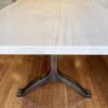 Cotton white bronze wishbone table | Dining Table in Tables by YJ Interiors. Item composed of wood and bronze in mid century modern or contemporary style