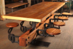 The Get Back Original Swing-Out Seat Dining Table | Tables by Get Back Inc (Tim Byrne - Curator / Creator of Vintage-American Industrial Style Furniture) | Manhattan Loft in New York
