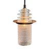 Beaded Glass Insulator Light Pendant Clear with Rusted Metal | Pendants by RailroadWare Lighting Hardware & Gifts. Item made of glass works with contemporary & country & farmhouse style