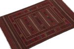 Vintage Baluch Kilim Rug in Red with Stripes and Tribal | Area Rug in Rugs by Rug and Kilim