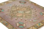 Vintage Oushak Square Rug with Geometric Floral Medallion | Area Rug in Rugs by Rug and Kilim