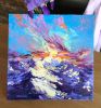 "Delicate glow of light" original palette knife oil | Oil And Acrylic Painting in Paintings by OXYPOINT. Item composed of wood and canvas in contemporary or eclectic & maximalism style
