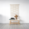 Bambu Viivoja - Cotton Tapestry | Wall Hangings by Lale Studio & Shop. Item composed of bamboo and cotton in boho or minimalism style