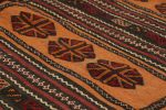 Vintage Afghan Kilim with Polychromatic Geometric Pattern | Area Rug in Rugs by Rug and Kilim. Item made of wool