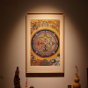Imperial Yunjin Silk Kalachakra Mandala Thangka | Embroidery in Wall Hangings by Dynasty Artisan. Item made of wood with fabric works with eclectic & maximalism & asian style