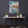 Fading to Illusions Contemporary Oil Abstract | Oil And Acrylic Painting in Paintings by Strokes by Red - Red (Linda Harrison). Item made of canvas with synthetic