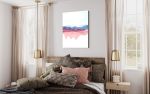 Mauve Mountains in Washi | Oil And Acrylic Painting in Paintings by Jan Sullivan Fowler. Item made of paper with synthetic