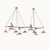 Emily Group of Nine Pendant Light – Gold Semi-Matte | Chandeliers by MOSS Objects. Item made of oak wood with steel works with contemporary & modern style
