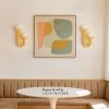 Divine Yellow Duo lamp with glass lamp shades | Sconces by Light and Fiber. Item composed of steel and glass in mid century modern or contemporary style