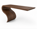 Enso Desk In Walnut Wood by Neal Aronowitz | Tables by Neal Aronowitz. Item composed of walnut in minimalism or contemporary style