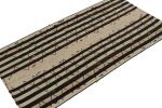 Vintage Persian Kilim in Beige with Black Stripes, Panel | Area Rug in Rugs by Rug and Kilim