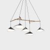 Emily Group of Five Chandelier | Chandeliers by Daniel Becker Studio. Item composed of oak wood and steel in contemporary or modern style