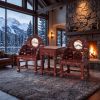 Imperial Cinnabar Ironwood Lingzhi Taishi Chair Trio Set | Armchair in Chairs by Dynasty Artisan. Item made of wood works with contemporary & eclectic & maximalism style