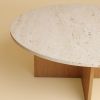 Travertine and Oak Coffee Table - HIRADO by Lebanto | Tables by Lebanto. Item made of oak wood with marble works with minimalism & contemporary style
