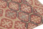 Vintage Turkish Rug, Beige Field with Red Diamond Geometric | Area Rug in Rugs by Rug and Kilim