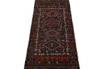 Vintage Afghan Tribal Kilim in Brown with Geometric Patterns | Area Rug in Rugs by Rug and Kilim