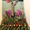 Angel Trumpet Tree | Embroidery in Wall Hangings by PEGGY OBERLIN/Bohograndmapeg/Story Tale Weaving. Item made of birch wood with cotton works with boho & contemporary style
