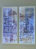 Invisible Cities- The Parkway Series | Drawings by Maria Schneider Arte | Park Towne Place - North Tower in Philadelphia. Item made of synthetic