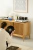 TONN 150 large record player stand vinyl record storage, oak | Media Console in Storage by Mo Woodwork | Stalowa Wola in Stalowa Wola. Item composed of oak wood in minimalism or mid century modern style