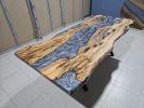 Live Edge River Epoxy Table Top | Dining Table in Tables by LuxuryEpoxyFurniture. Item composed of wood and synthetic
