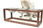 Triple Dog Feeder | Storage Stand in Storage by Wake the Tree Furniture Co. Item made of walnut & steel compatible with minimalism and mid century modern style