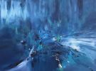 The Secret of the Waterfall Acrylic Contemporary Abstract | Oil And Acrylic Painting in Paintings by Strokes by Red - Red (Linda Harrison). Item composed of canvas